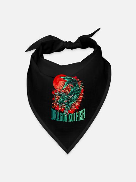 Dragon Koi Fish - Bandana - black