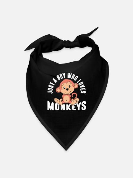 Just a Boy Who Loves Monkeys - Bandana - black