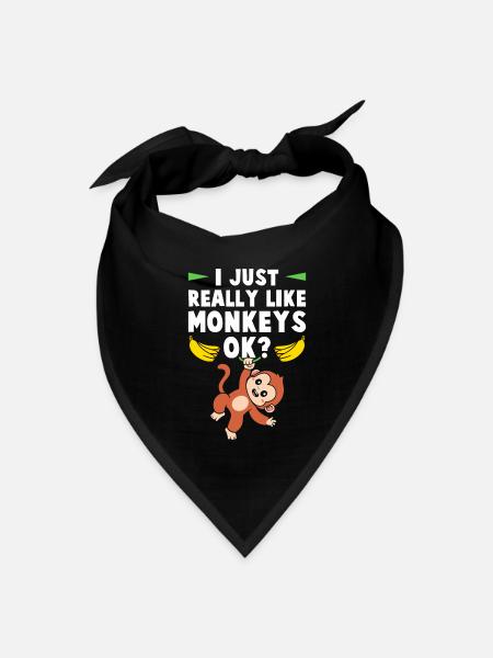 I Just Really Like Monkeys, Ok? - Bandana - black