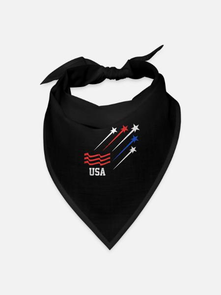 Patriotic 4th Of July USA - Bandana - black - Front