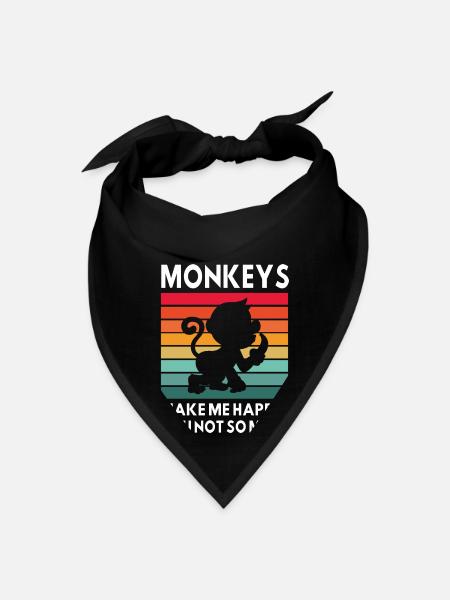 Monkey Make Me Happy You Not So Much Funny For - Bandana - black
