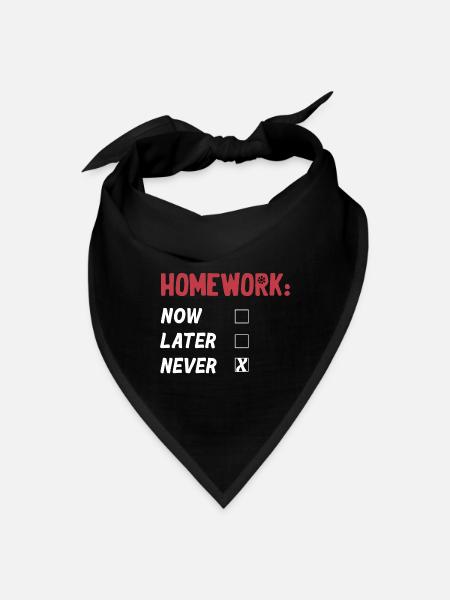 Homework? What Homework? Graduation Sarcastic - Bandana - black - Front