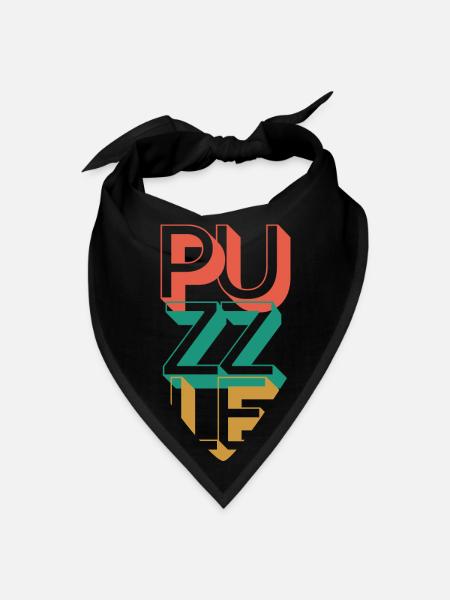 Retro Puzzle - Bandana - black - Front