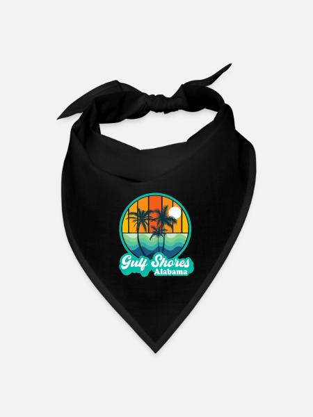 Vintage Gu lf Shores Alabama Summer Vacation Beach - Bandana - black - Front