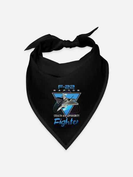 F-22 Raptor Pilot Shirt Gift - Bandana - black - Front