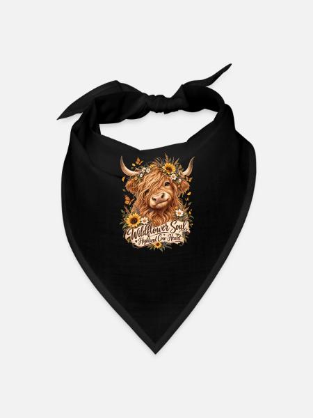 Wildflower Soul Highland Cow Scottish Highland cow - Bandana - black - Front