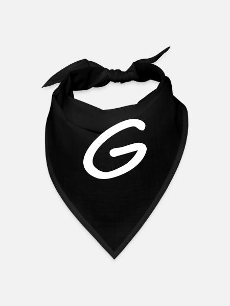 Alphabet G, Letter G Tee Language Gift - Bandana - black - Front