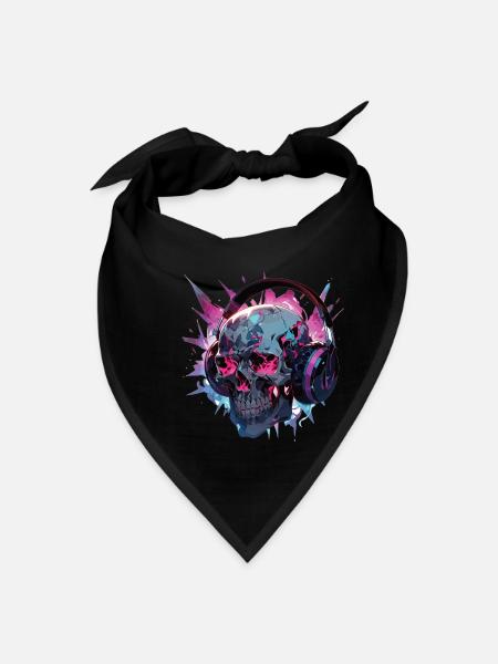 Skull Skull Headphones Totenschädel Modern - Bandana - black