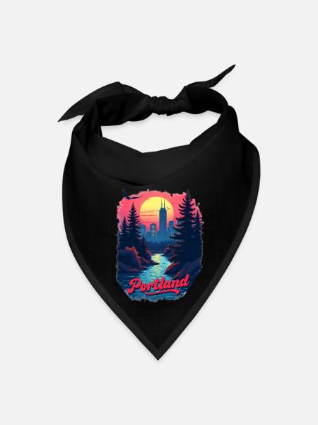 Portland Sunset Bliss - Bandana - black - Front