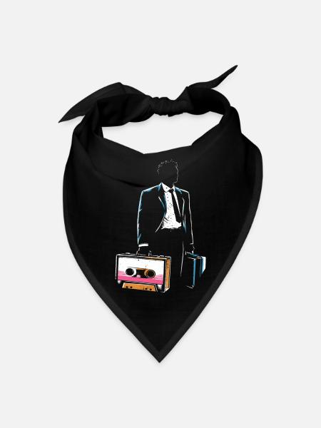 Cassette Tape Dad Retro Music Lover - Bandana - black