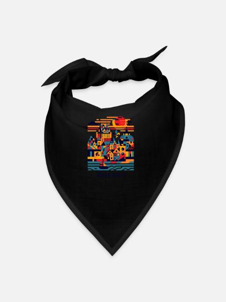 Quebec Prism Cityscape - Bandana - black - Front