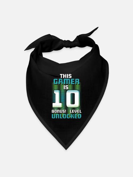 This Gamer Is Video Game Lover Gamer Age 10 - Bandana - black - Front