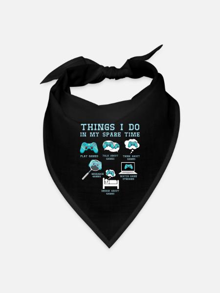 Spare Time I Do Play Video Game Lover Gaming - Bandana - black - Front