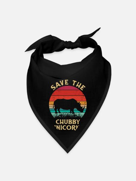 Funny Rhino Save The Chubby Unicorns - Bandana - black