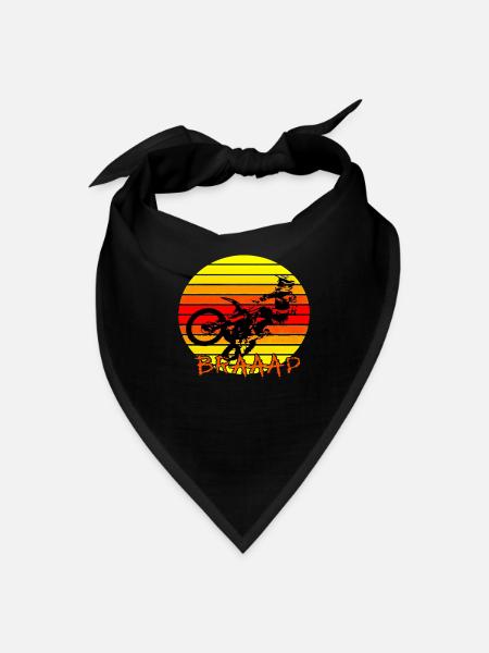 Braap Retro Sunset Motocross Art - Bandana - black