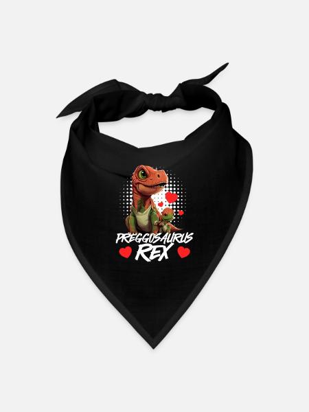 Pregnant Preggosaurus expectant Mothers Mamasaurus - Bandana - black - Front