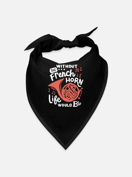 French Horn Player Hornist - Bandana - black - Front