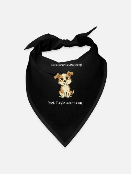 Sock-Stealing Pup Cartoon - Bandana - black - Front