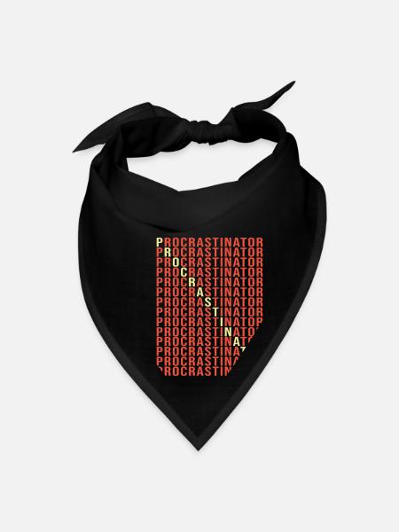 Retro Procrastination Lazy Bone Procrastinator - Bandana - black - Front