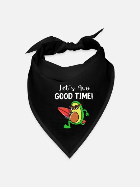 Avocado Surfing Summer Beach Food Nutritionist - Bandana - black - Front