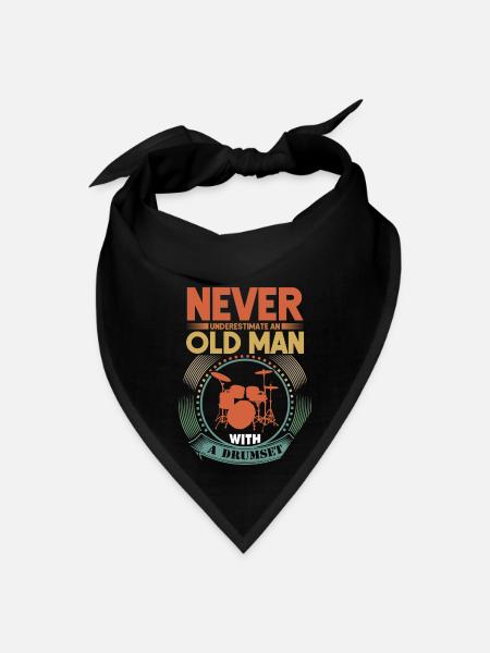 Drummer Drums Drumset Percussion Drummer Drummer - Bandana - black - Front