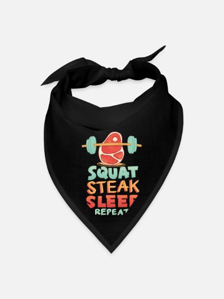 Squat Steak Sleep - Bandana - black - Front