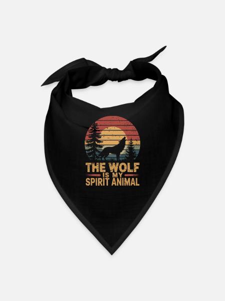The Wolf Is My Spirit Animal Howling Wolf - Bandana - black - Front