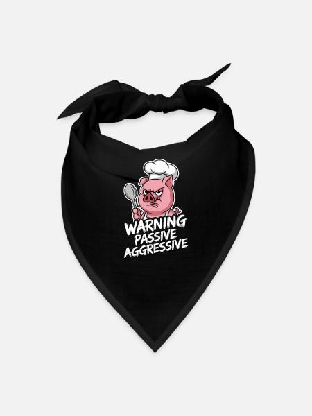 Warning Passive Aggressive Pig Chef - Bandana - black - Front