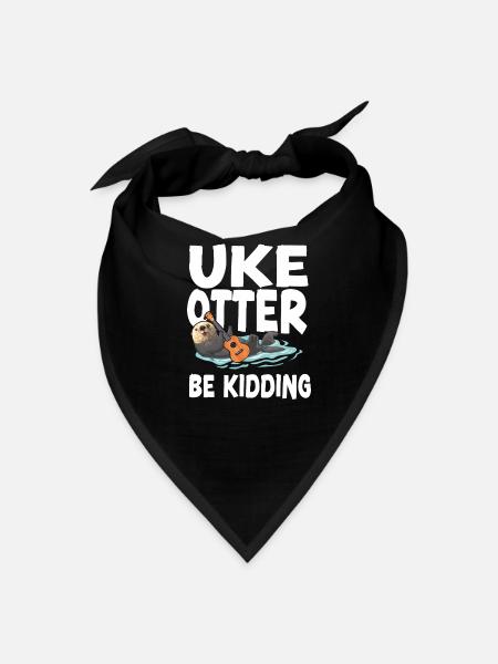Hawaiian Ukulele Uke Otter Pun Uke - Bandana - black - Front