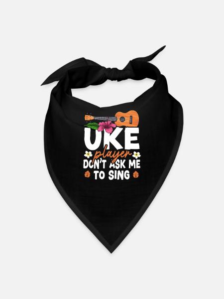 Hawaiian Ukulele Uke Uke Player - Bandana - black - Front