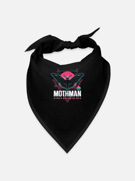  Mothman Retro Vaporwave Cryptid Urban Legend - Bandana - black - Front