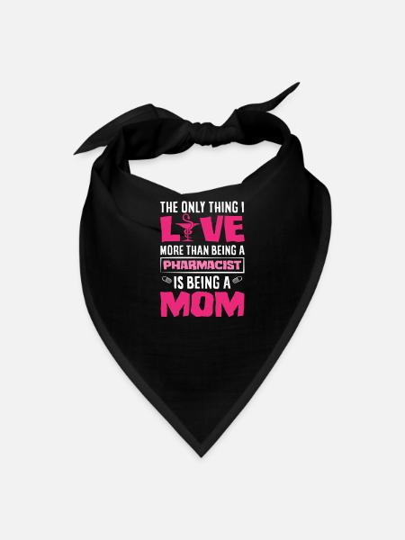 Love Pharmacist Mom Mother Pharmacy Technician - Bandana - black - Front
