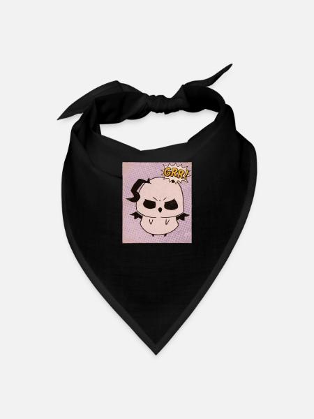 Grumpy Kawaii Fluffy Monster Grr - Bandana - black - Front