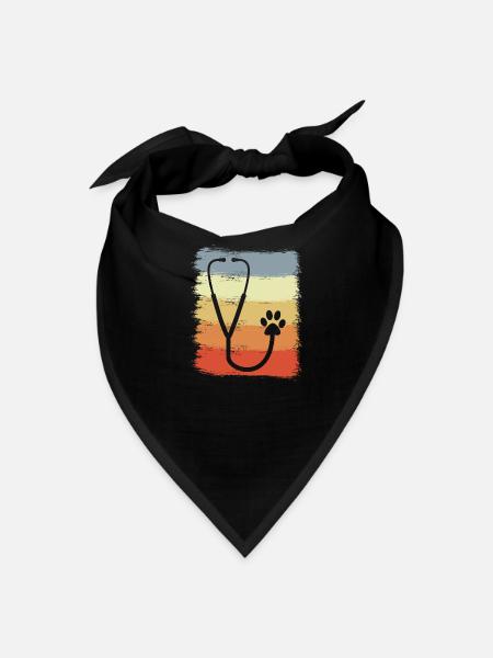 Stethoscope Drawing - Bandana - black - Front