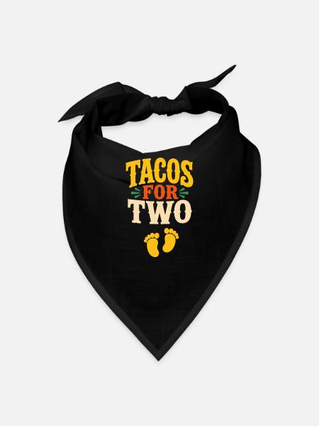 Expecting Mother Loves Tacos For Two Pregnancy - Bandana - black - Front