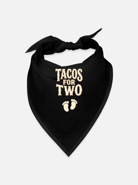Expecting Mother Loves Tacos For Two Pregnancy - Bandana - black - Front