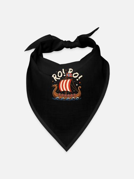 Drakkar viking guerrier nordique Voile nordique - Bandana - noir - Devant