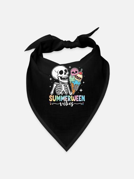 Summer wee Vibes Skeleton Ice Cream Halloween  - Bandana - black - Front