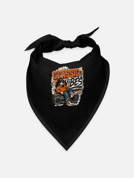 Classic Vibes Retro Music Style - Bandana - black - Front