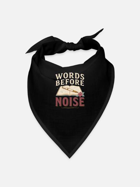 Words Before Noise T Shirt, Writer Aesthetic Shirt - Bandana - black - Front