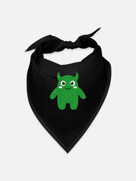 Funny Binary Code Monster Tech T-Shirt - Bandana - black