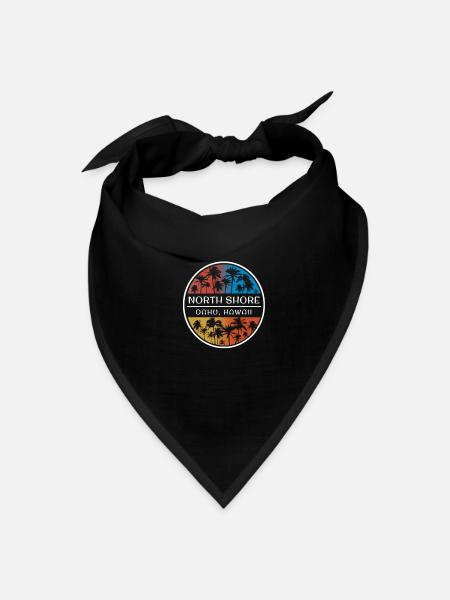 North Shore Oahu Hawaii Hawaiian Islands Stylish - Bandana - black - Front