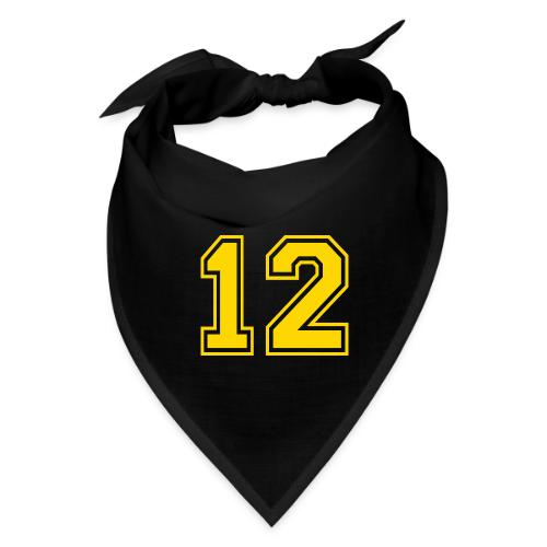 Number 12 in a classic athletic collegiate font - Bandana