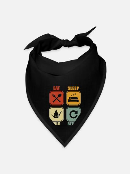 Origami Paper Fold - Bandana - black - Front