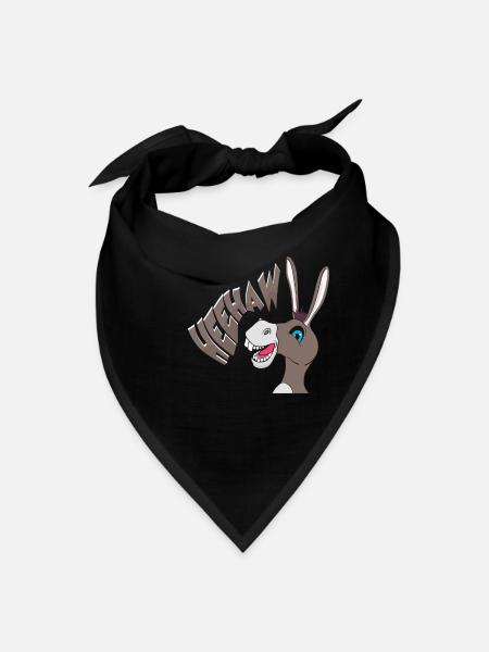 Donkey Laughs Farm Animal laughting - Bandana - black - Front