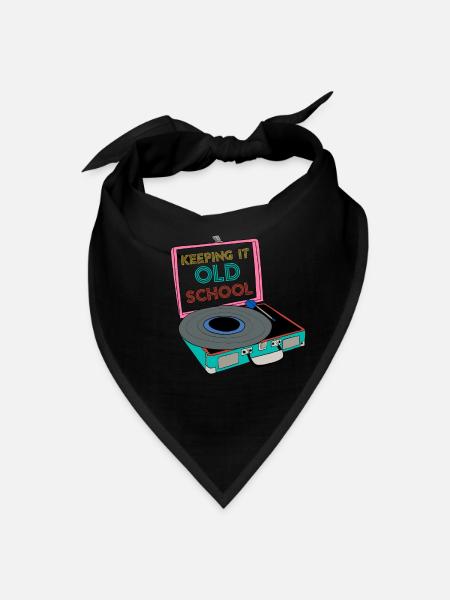 Old School Vinyl Music Lover - Bandana - black - Front