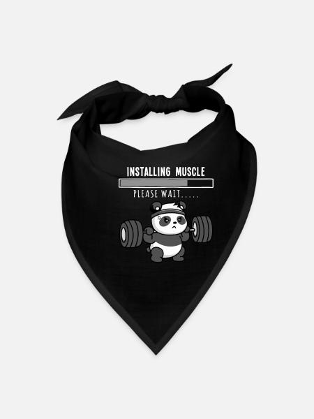 Funny Panda Weightlifting Squat - Bandana - black - Front
