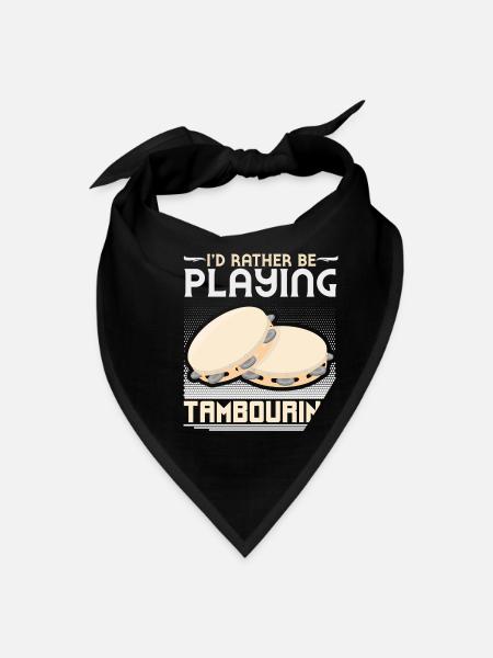 Percussion Musical Instrument Tambourine Player - Bandana - black - Front