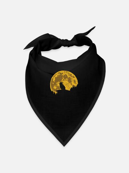 Guinea Pig Cavy Moon - Bandana - black - Front