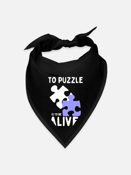 To Puzzle Is To Be Alive - Bandana - black - Front
